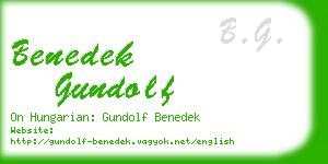 benedek gundolf business card